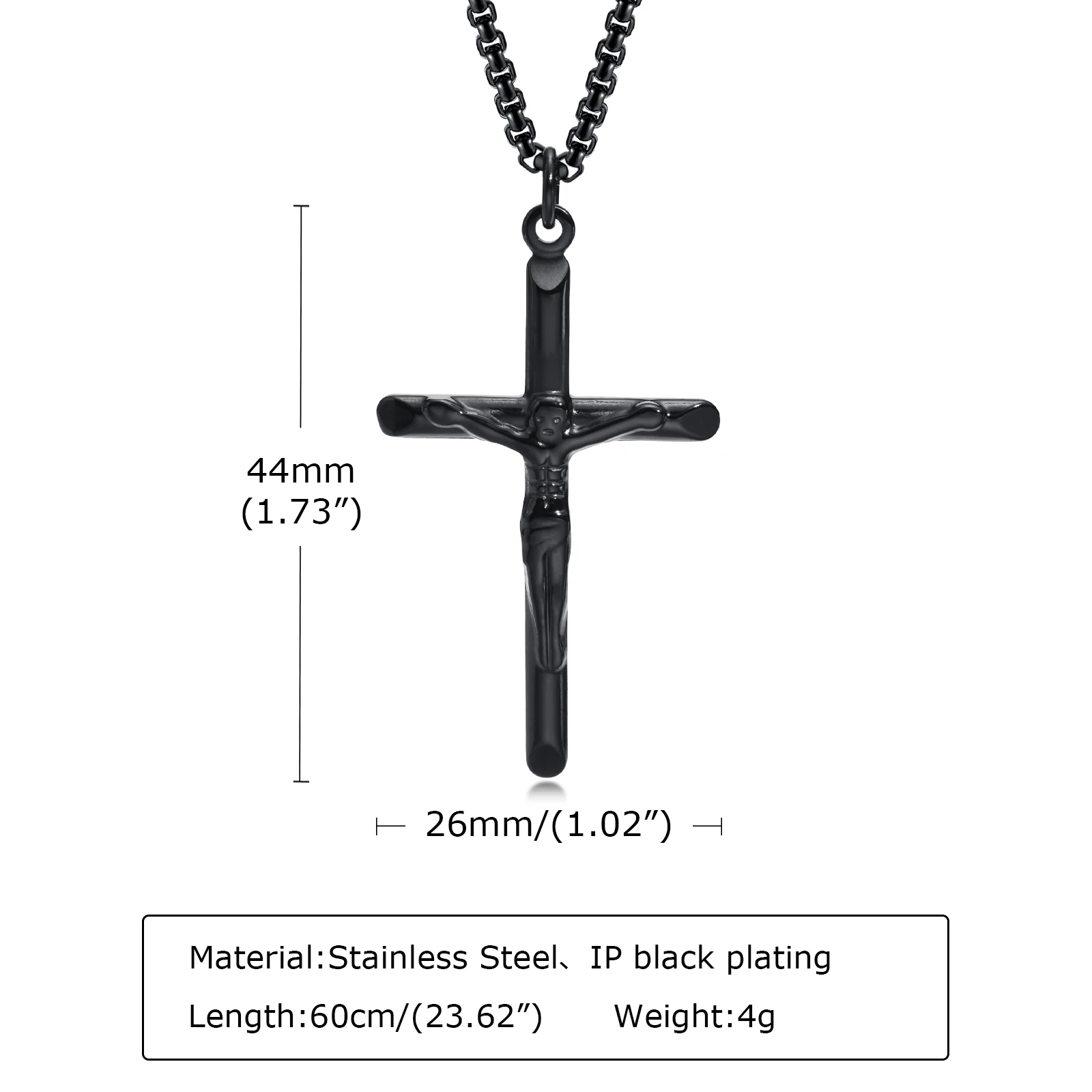 Edelstahl Kreuz Halskette Katholizismus Jesus Anhänger Gold Farbe Kragen Kirche Gebet Glaube Schmuck für Männer Frauen Geschenk