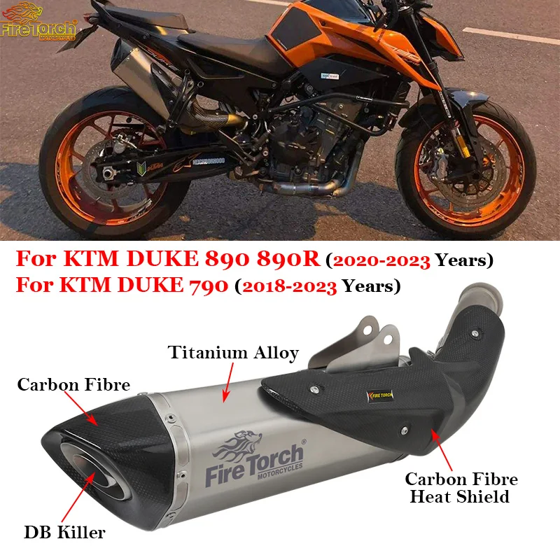 

Slip On For KTM DUKE 790 890 890R 2018 - 2023 Years Motorcycle Exhaust System Escape Middle Link Pipe With Muffler DB Killer ﻿