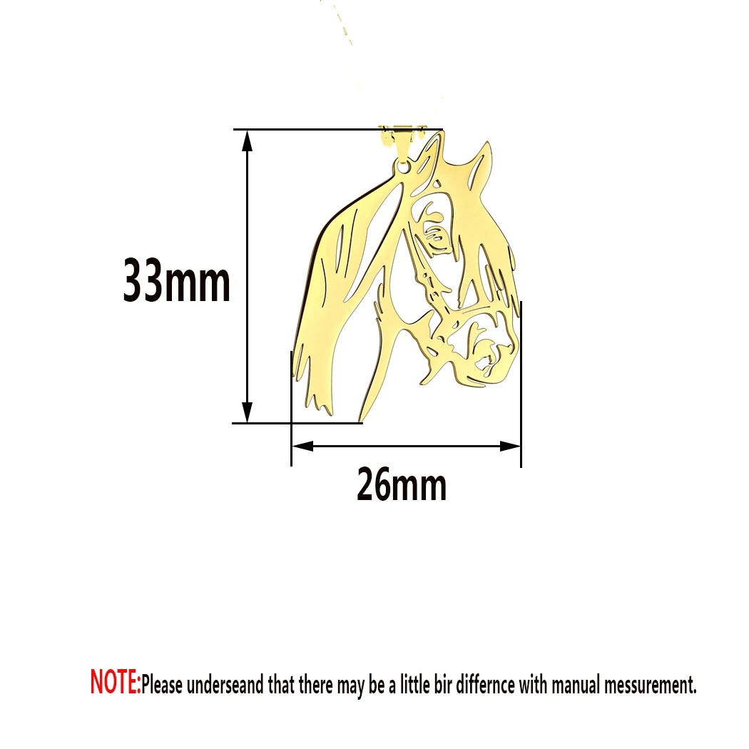 Stainless Steel Gothic Horse Head Charms Gold Color Pendant DIY Trendy Men Necklace Charm For Jewelry Making Craft Accessories