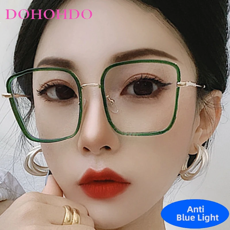

Classic Fashion Oversized Square Eyeglasses Men Women Brand Designer Optical Spectacle Anti Blue Light Computer Eyeglasses Очки