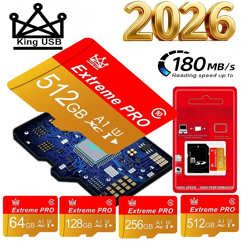 Tarjeta Micro TF SD original de alta velocidad, 512GB, 256GB, 128GB, tarjetas de memoria de alta velocidad, tarjeta flash SD V30 para teléfono y portátil.