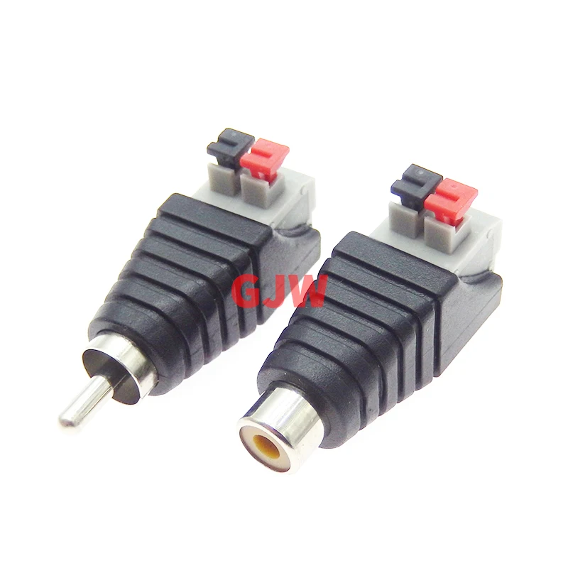 

1PCS RCA male/female push-clamp type solderless RCA lotus head push-to-connect AV lotus spring universal terminal