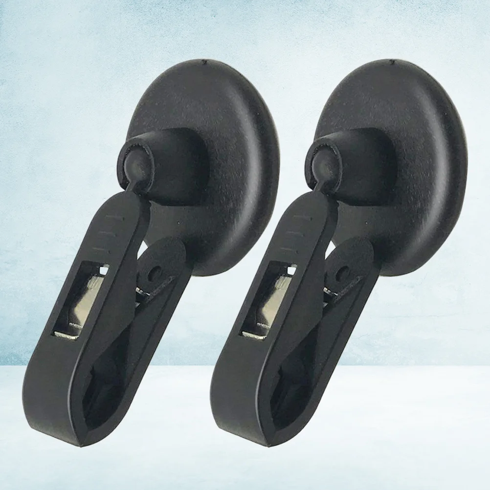 

2pcs Ticket Holder Clip Black Self-Adhesive Windshield Bill Organizer For Car Door Access Name Holder Multi-Function Mounting