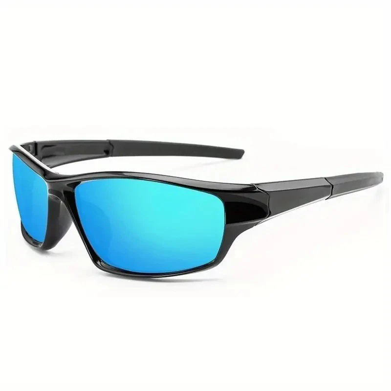 KAMMPT Wrap Round Polarized Sun Glasses New Futuristic Outdoor Sports Shades for Men Trendy Mirror Driving Sunglasses