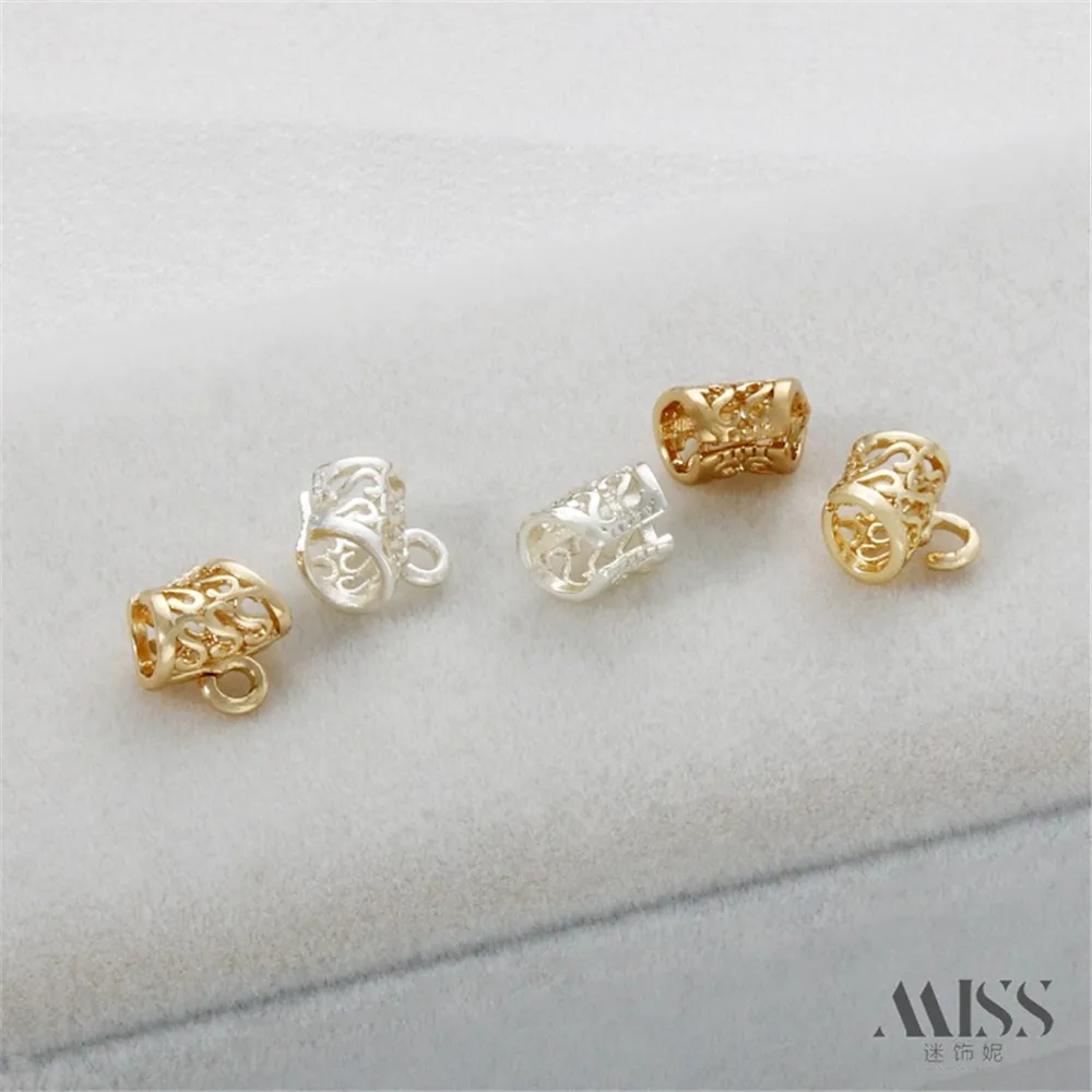 

14K Gold-wrapped Hollow Pipe Bend Welding Hanging Ring Buckle Sleeve DIY Braided Rope Bracelet Necklace Jewelry Accessories