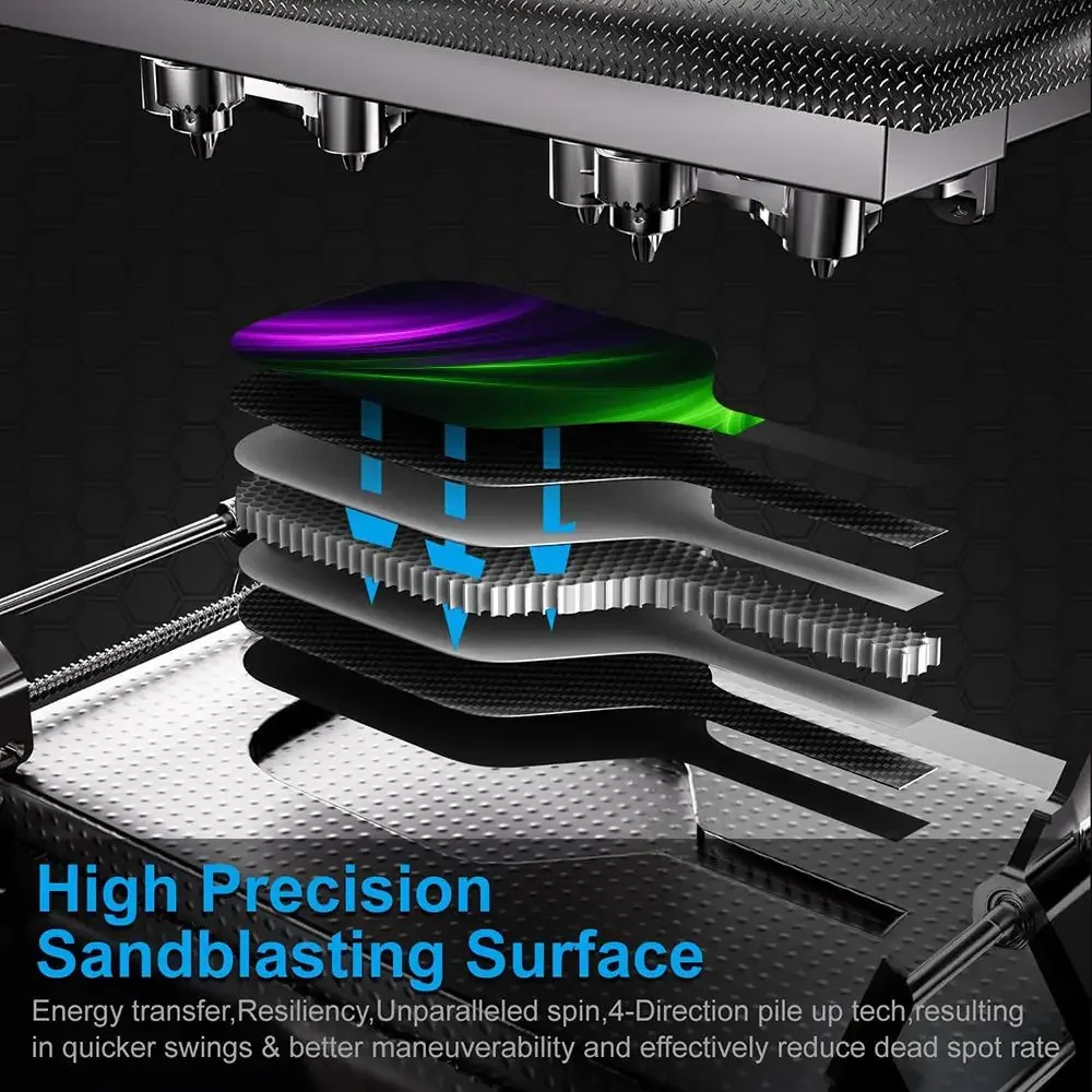 Fashion purple-green Pickleball Paddle Set USAPA Approved T700 Carbon Fiber Unibody Thermoformed with 16MM Honeycomb Core Power