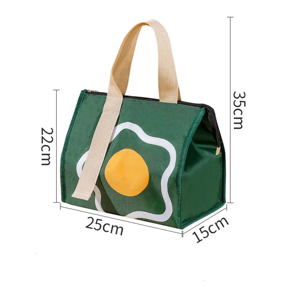 Functional Portable Canvas Insulated Pattern Cartoon Bear Lunch Bag Picnic Bag Ice Pack Tote Food Storage Container