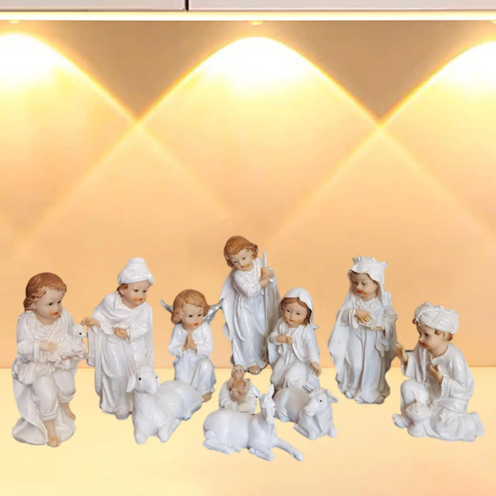 11x Nativity Sets for Christmas Birth of Jesus Tabletop Decorations Decorative Resin Figures Nativity Figurines for Tabletop