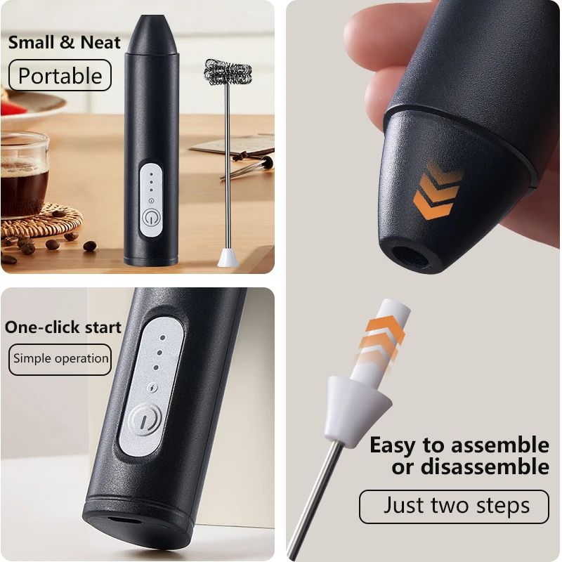 

Wireless Milk Frothers Electric Handheld Blender Electrical Mini Coffee Maker Whisk Mixer With USB For Coffee Cappuccino Cream