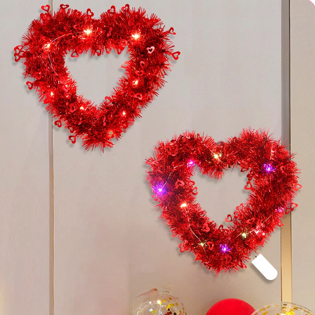 

Valentine's Day Wreath Wedding Decoration Door Wall Hanging Gift Wreathh Sign Garland Heart