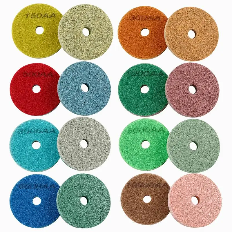 5/10PCS 3Inch 4Inch Sponge Diamond Polishing Pad For Marble Artificial Stone Wet Use 80mm 100mm Diamond Abrasive Buffing Pad