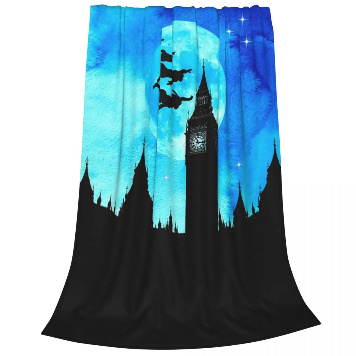 Magical Watercolor Night - Peter Pan Blankets Fleece Lightweight Sofa Throw Blankets For Couch Bedding Office Throws Bedspread