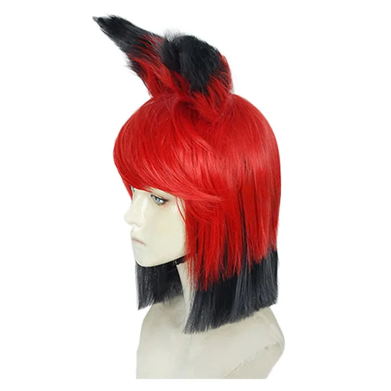 Alastor-Peluca de Cosplay Hazbin Anime Hotel Devil Radio Demon, accesorios de juego de rol, accesorios de pelo sintético resistentes al calor
