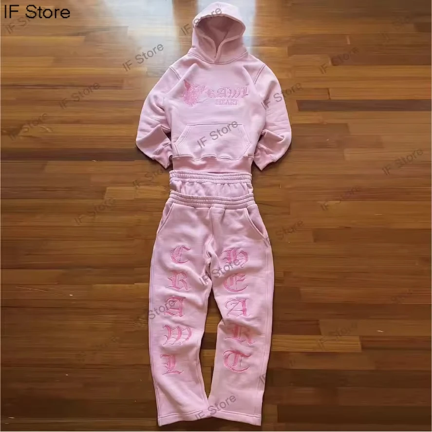 

Latest Creative Y2K embroidery Hoodies Men clothing Harajuku Hooded Sweatshirt Gothic Hip Hop Oversized Jackets Streetwear Suit