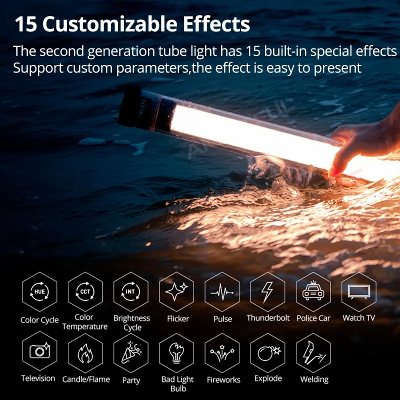 Nanlite Pavotube II X 15x 30X RGB LED Light Tube Handheld Light Wand Studio Creative Video Photography Lighting APP Control