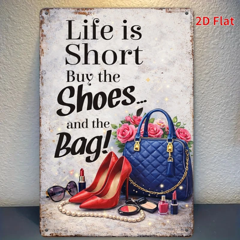 CIFBUY Retro 2D Flat Aluminum Wall Art Waterproof Durable Home Decor