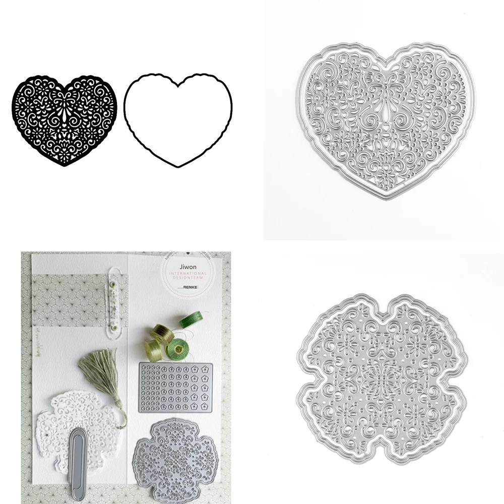 Sparkling Heart Frame Cross Fan Cutting Dies For DIY Scrapbooking Album Card Making Decoration Paper Craft Metal Die Cuts