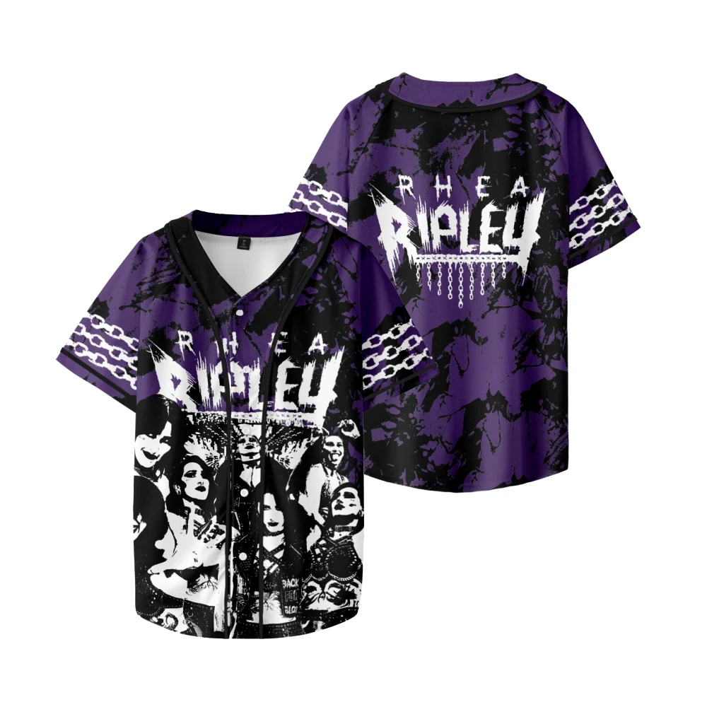 

Бейсбольная куртка Rhea Ripley Merch, футболки, летняя модная футболка унисекс с v-образным вырезом и короткими рукавами
