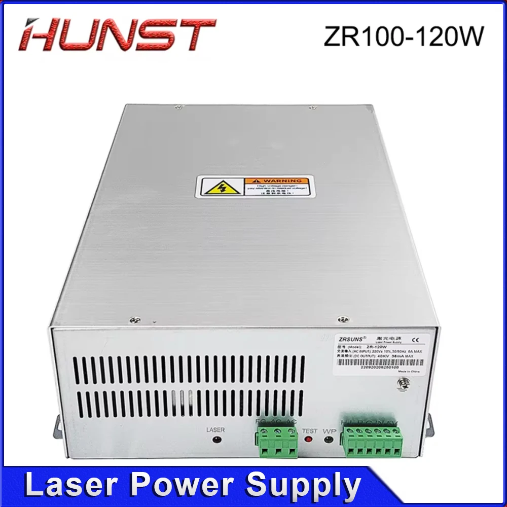 Zasilacz laserowy HUNST ZR-120W do laserów szklanych CO2 o mocy 100W-120W, do grawerowania i cięcia, 2 lata gwarancji.