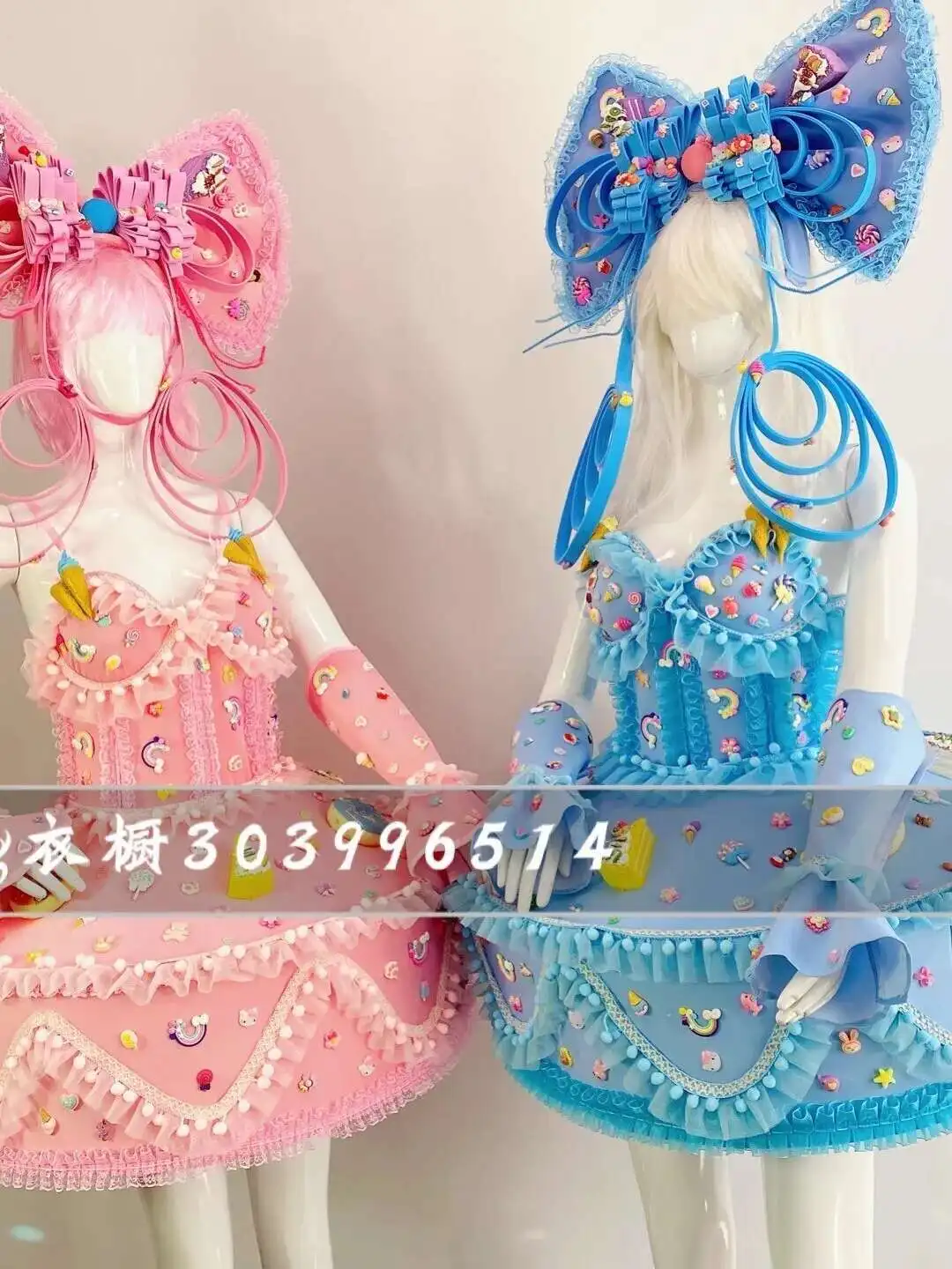 캔디 컬러 귀여운 퍼레이드 의상바 DS 나이트 클럽 코스프레 의상 여성 고고 파티 캔디 파티 케이크 드레스