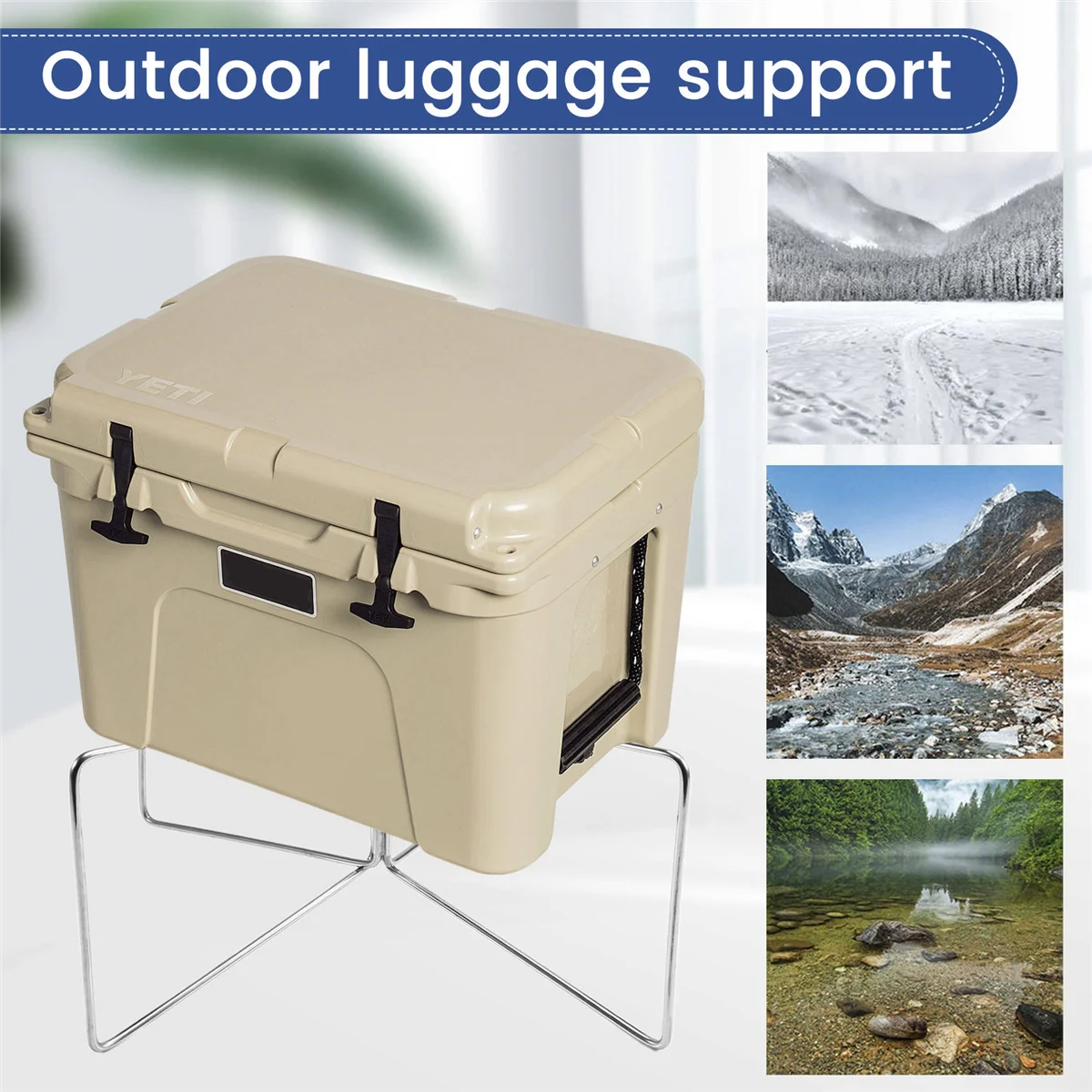 

Outdoor Camping Box Moisture-Proof Support Storage Box Bottom Seat Folding Support Portable Quick Storage Rack