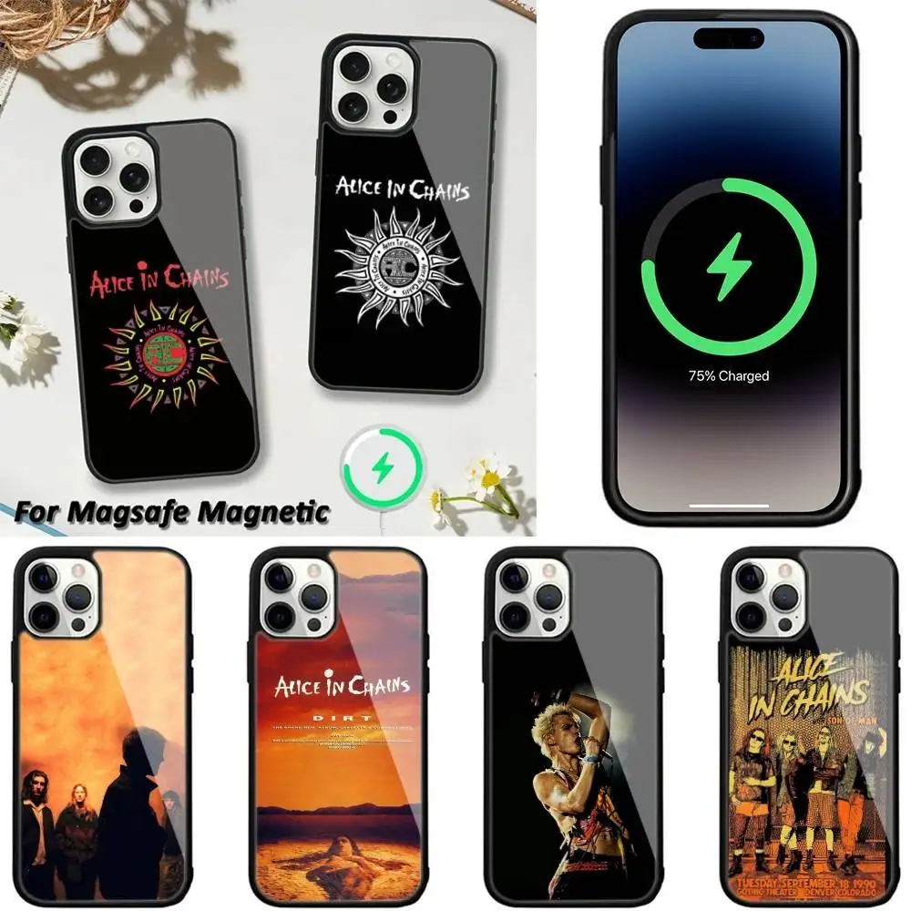 Band A-Alices In C-Chains Phone Case For iPhone 16,15,14,13,12,11,Plus,Pro,Max,Mini Magsafe Magnetic Wireless Charging