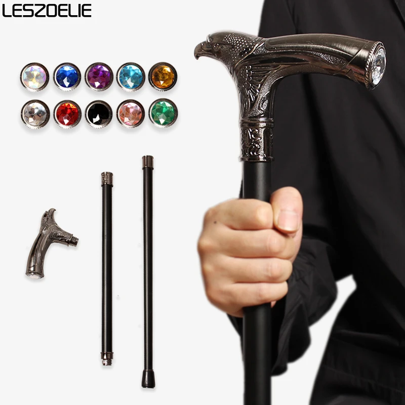 10 Colors Luxury Eagle-Head Walking Stick with Silver Diamond Men Decorative Fashionable Canes Woman Elegant Walking Sticks