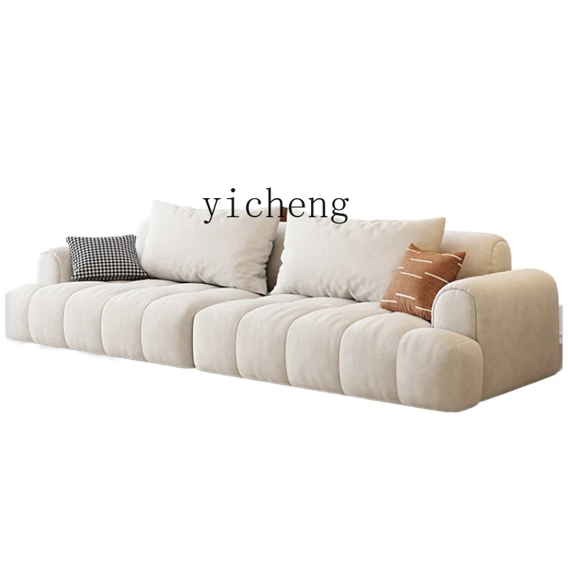 

ZF Fabric Sofa Cat Scratch Cloth French Cream Style Living Room Modern Minimalist Cloud Sofa