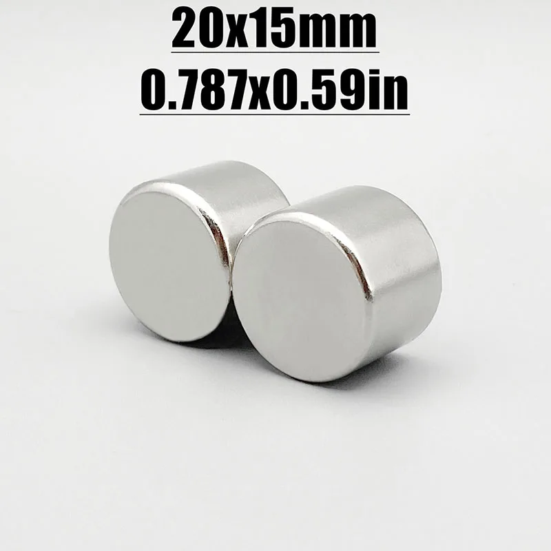 1-20pcs 20x15mm Magnet Neodymium Magnet N35 NdfeB Permanent Magnetic Imanes Fridge Magnets Round Shape 20*15 Magnet Accessory