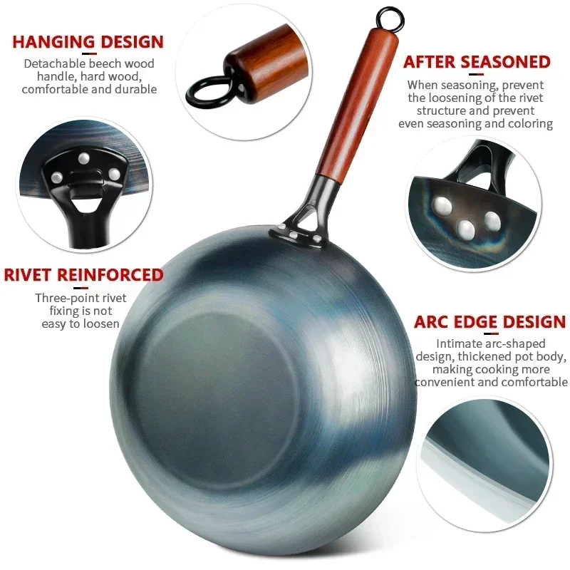 Flat Bottom Wok Pan 13.5