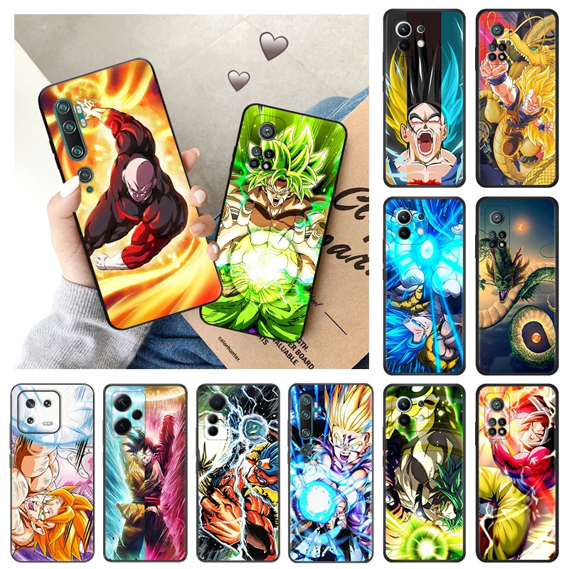 Soft Cases for Xiaomi 13 12 Lite 12t 12x Redmi Note12 Note13 Pro 5G 13c 4G 12c 12s Dragon Anime balls DBZ Black Phone Case Cover