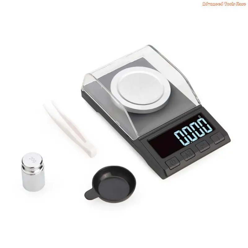 High Digital Milligram Jewelry Scale Reloading Jewelry & Scale Calibration Weights Pan 10/20/50g 0.001g W91B