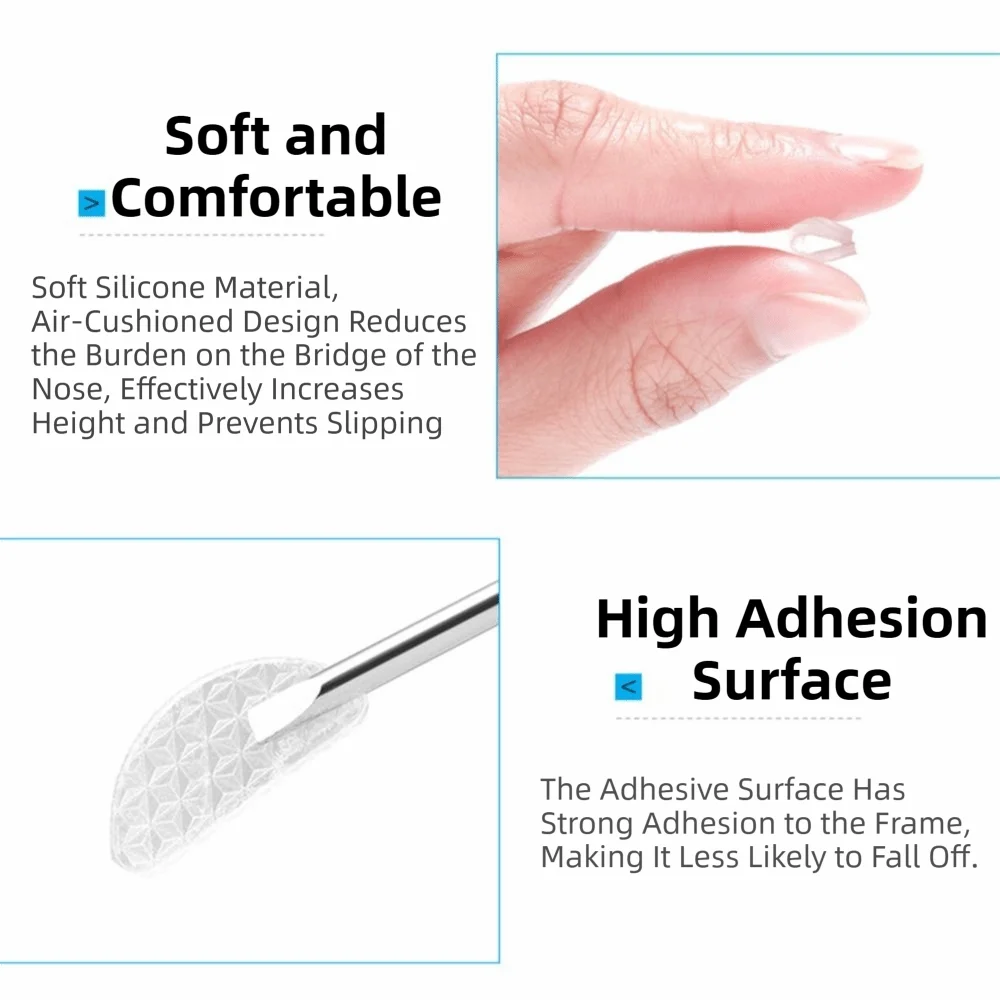 Soft Glasses Nose Pad Non-Slip Long Lasting Eyeglass Nose Support Lizard Texture Self Adhesive Sunglasses Nose Bridge Patch