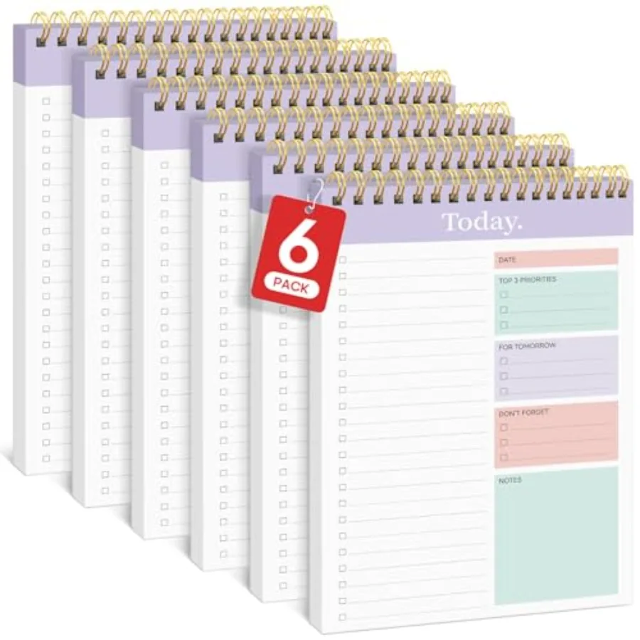 

Блокнот для списков дел - Ежедневник для работы с 52 листами, 9,8 x 0,5 дюйма, недатированный, идеально подходит для ежедневных задач и