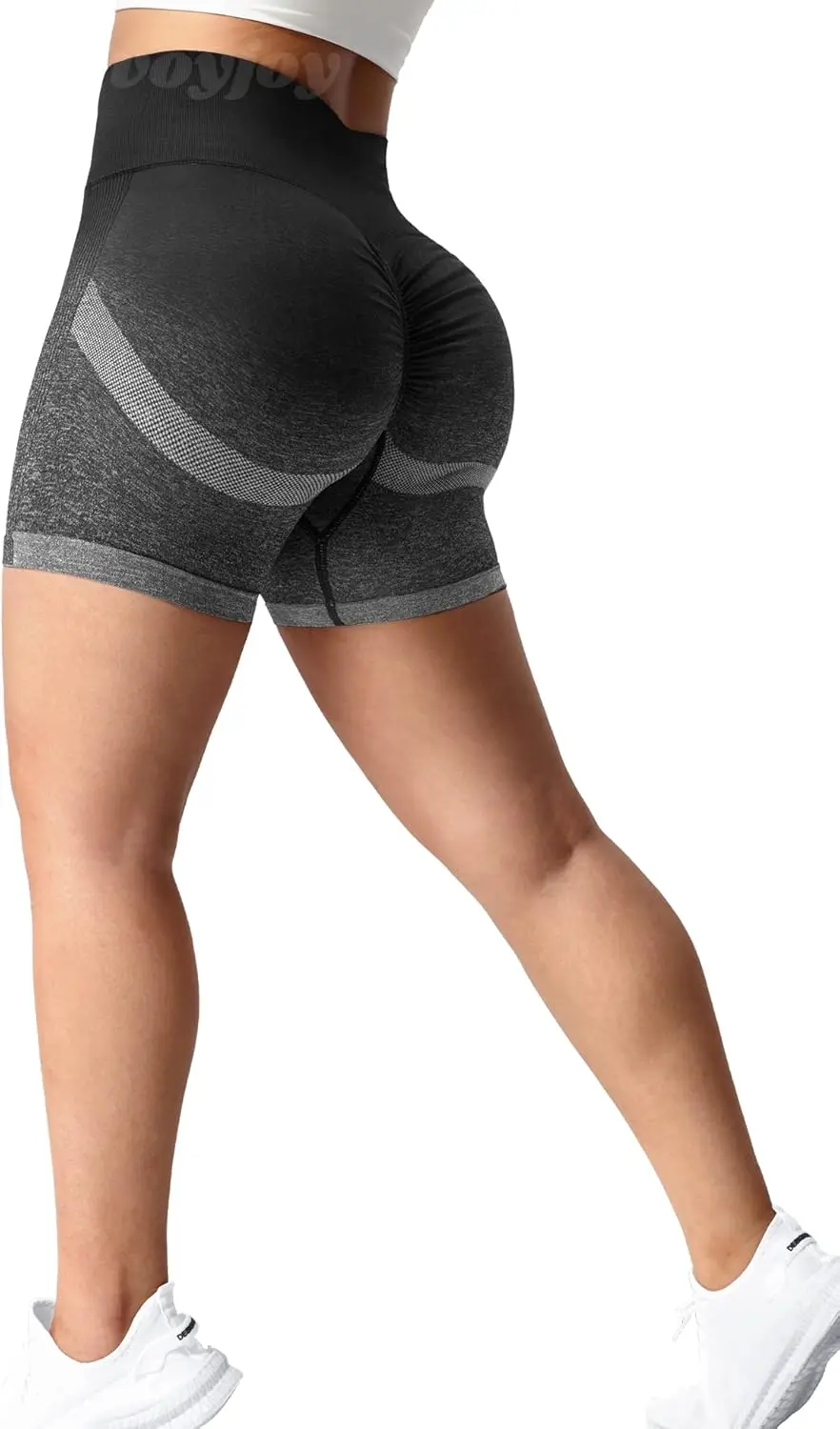 VOYJOY High Waist Seamless Shorts Scrunch Butt Yoga Shorts Contour Gym Shorts