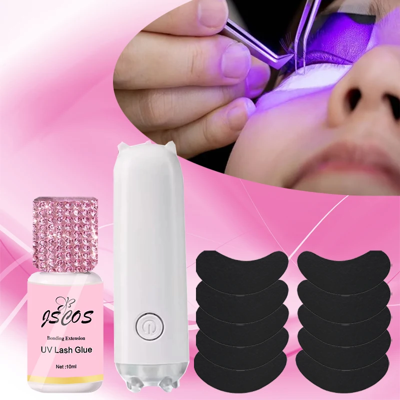 UV Lash Glue Kit para Cílios Extensão, adesivo, suprimentos profissionais, Set Tool