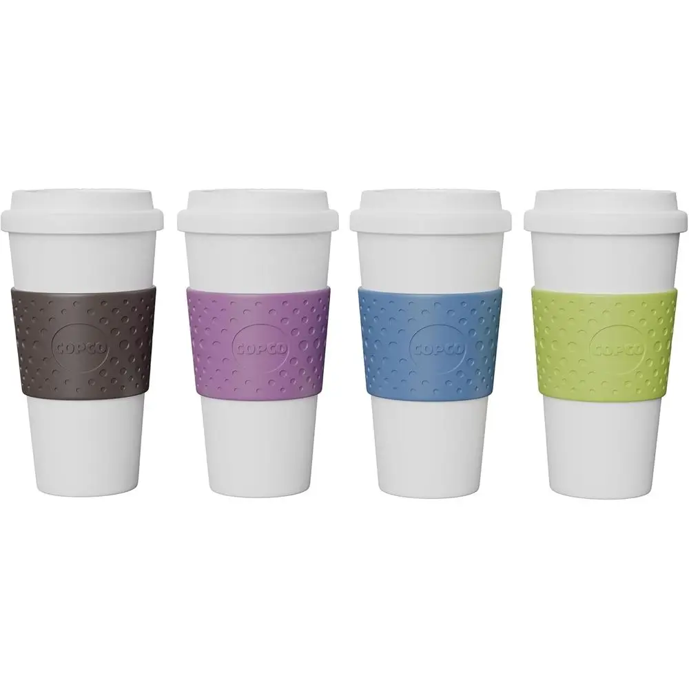 

Набор из 4 термокружек объемом 16 унций с двойными стенками и герметичной крышкой – можно использовать в микроволновой печи и посудомоечной машине, с нескользящим дном, светлые цвета