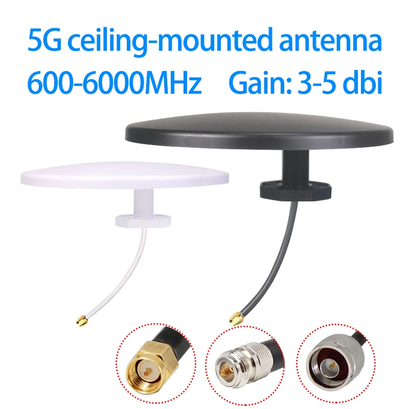 Indoor Ceiling Antenna LTE 4G 5G 600-6000MHz with Omnidirectional Router Mobile Signal Booster for Enhanced Phone Signals