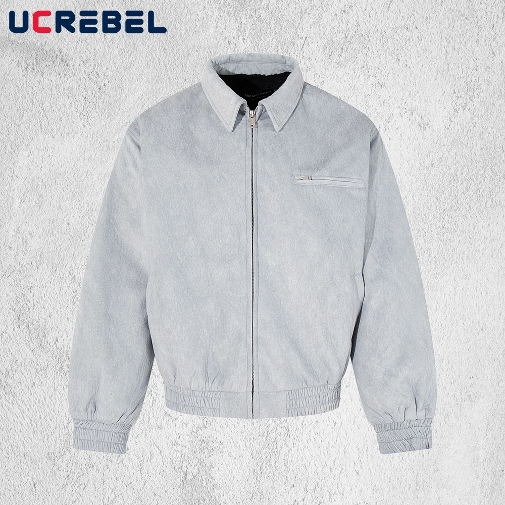 

Сплошной цвет, куртка шерпа, мужская зимняя уличная одежда, свободная толстая верхняя одежда с длинными рукавами и лацканами, мужская