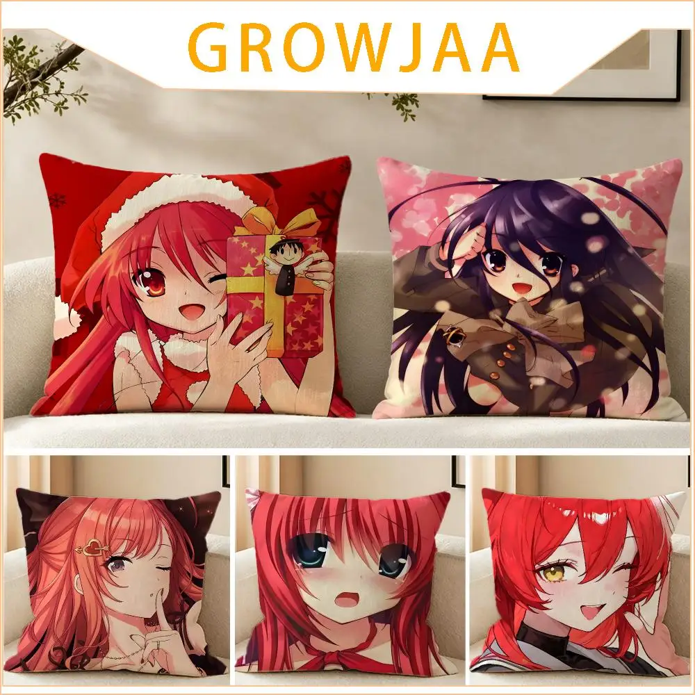 Anime Shakugan no Shana Cushion Cover Pillow Short Plush fresh natural Cushion for Living Room Bedroom Sofa Home Decoration