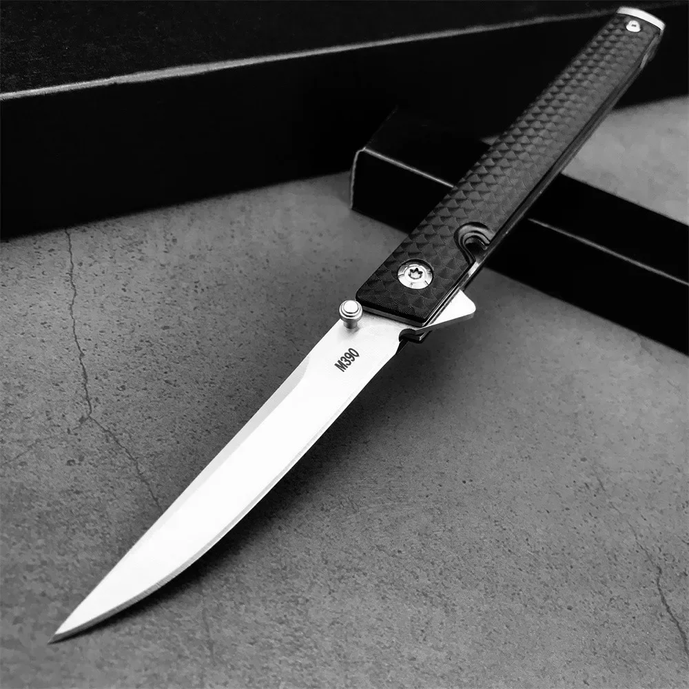 Self-defense Slim CEO Pocket Flipper Folding Knife Nylon Wave Fiber Handle Outdoor Tactical Knives Camping Hunting EDC Tool