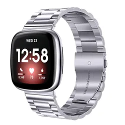 Stainless Steel Strap For Fitbit Versa 4 3 Women Men Watch Metal Wristband Loop Clasp For Fitbit Sense 2 Bracelet Band