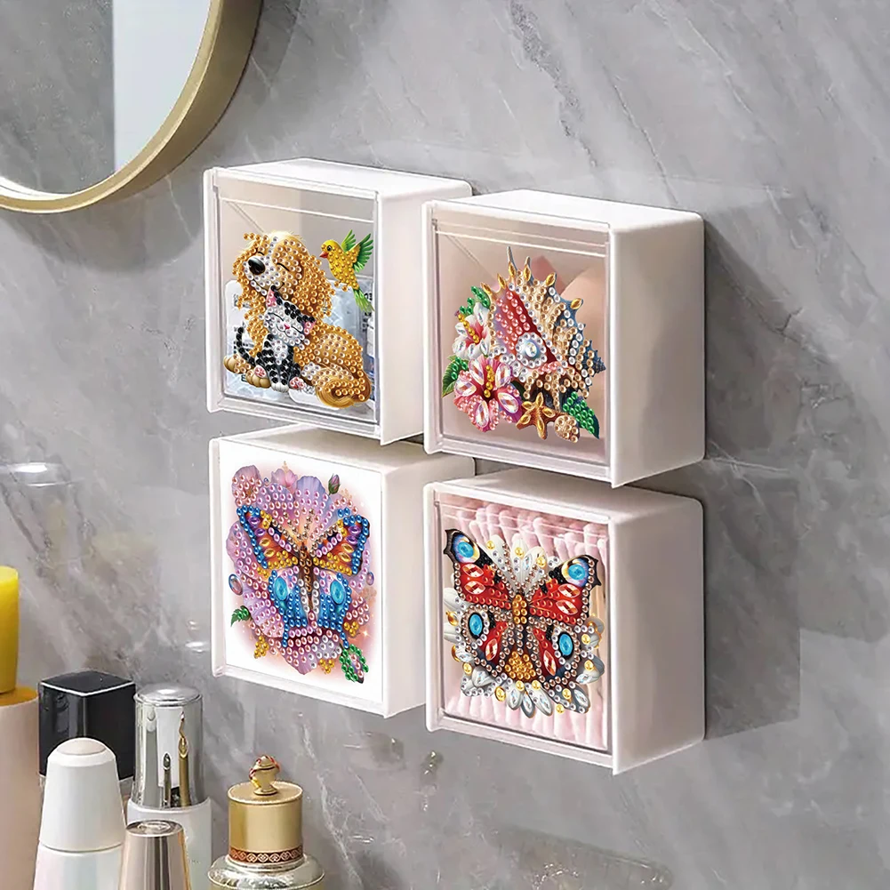 

Diamond Art Storage Case Plastic Wall Mount Organizer Diamond Art Organizer Box for Kitchen Bathroom Office Bedroom Garage