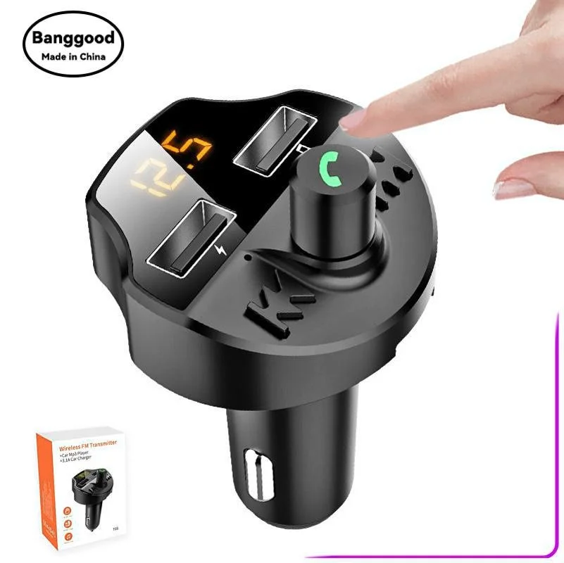 

T66 New Car Bluetooth Car Charger Cigarette Lighter MP3 Player Hands-free Car FM Transmitter Cost-effective