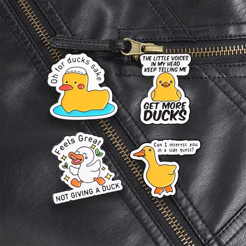 Can I Interest You In A Side Quest Enamel Pin, Funny Gamer Duck Brooch For RPG Fans And Playful Accessory Style