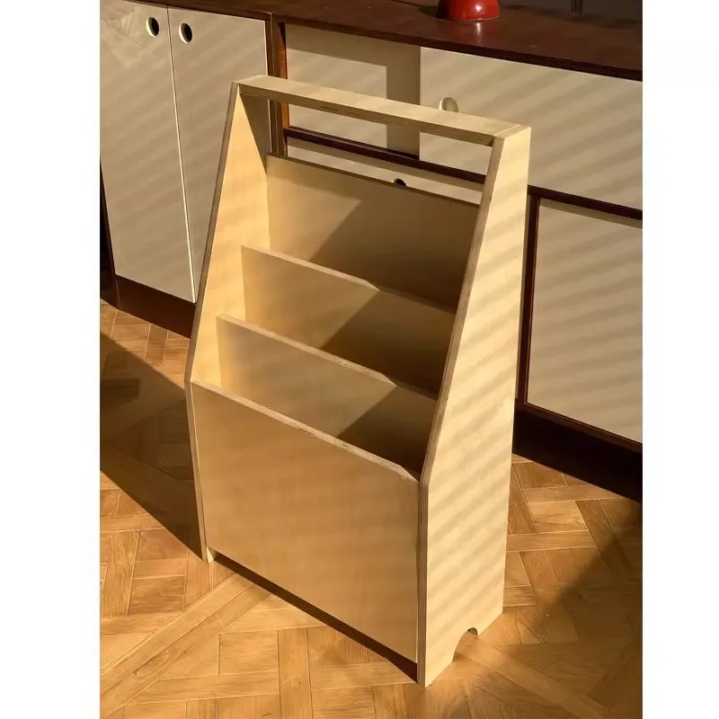 Medieval magazine rack, retro coffee shop, small bookshelf, Internet celebrity wabi-sabi record storage rack