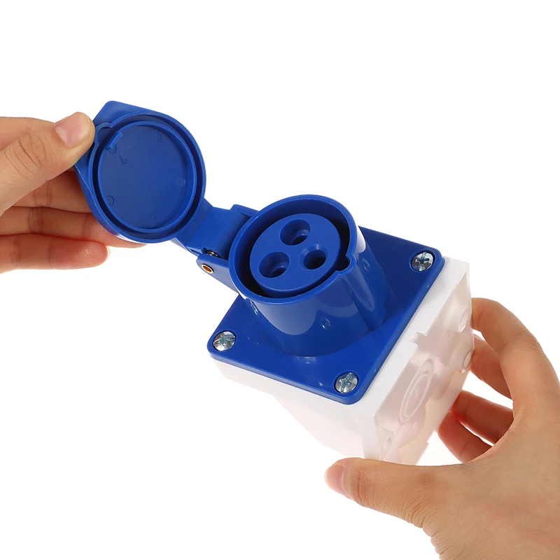 【L】220V 16A 3 Pin Industrial Waterproof Plugs/Socket Male/Female Connector IP44 2P For Caravan Motorhome Trailer Truck Yacht