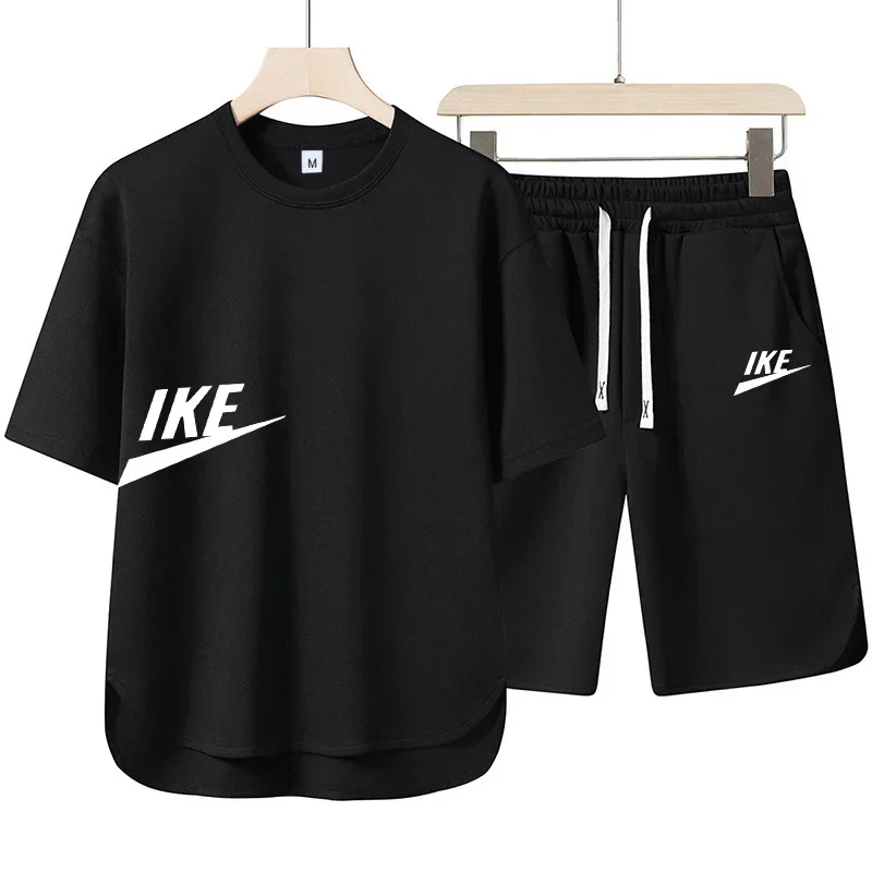 

The 2025 new fabric cross-border summer outdoor fashion men's casual sports T-shirt + jogging shorts 2-piece set is a bestseller