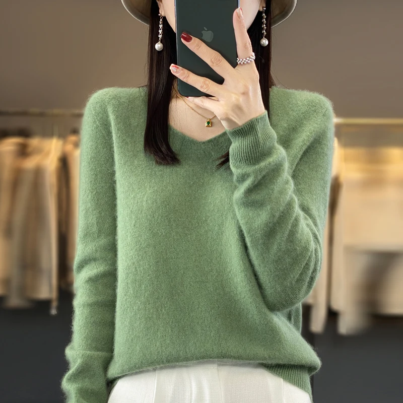 Women\'s Knitted Sweater 100% Beautiful Nuo Wool High Density Top Loose and Comfortable Autumn/Winter Pullover DMR D201