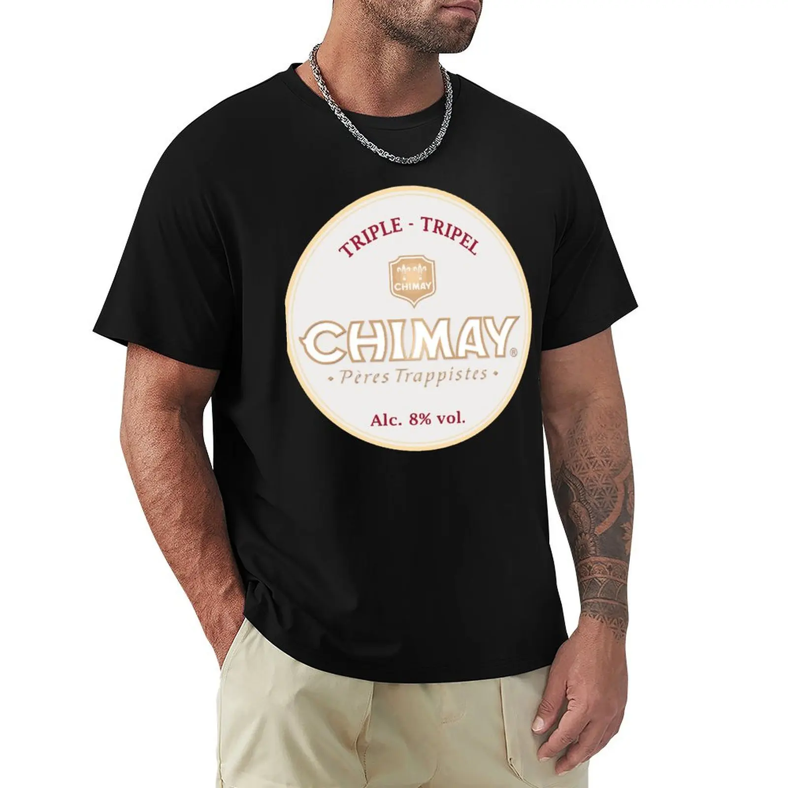 drinks to relax at night Chimay T-Shirt Worker Basic Short Sleeve Tee